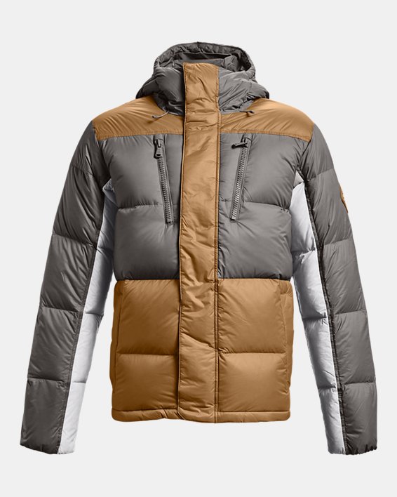 Men's ColdGear® Infrared Down Blocked Jacket, Brown, pdpMainDesktop image number 7